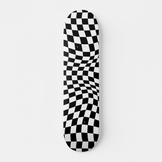 Wavy Gecontroleerd zwart wit checkboard Persoonlijk Skateboard (Voorkant)