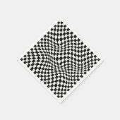 Wavy Gecontroleerd zwart wit checkboard Servet (Hoek)