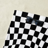 Wavy Gecontroleerd zwart wit checkboard Strandlaken (In situ)