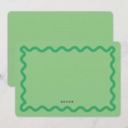 Wavy gepersonaliseerde briefpapier notitie Kaart Notitiekaartje (Voorkant / Achterkant)