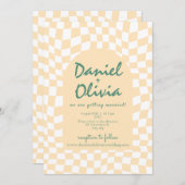 Wavy geruit patroon met QR-bruiloft Kaart (Voorkant / Achterkant)