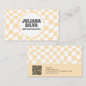 Wavy geruit patroon met QR-Visitekaartje Visitekaartje (Voorkant / Achterkant)