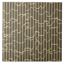 Wavy gestreepte pistache tegeltje