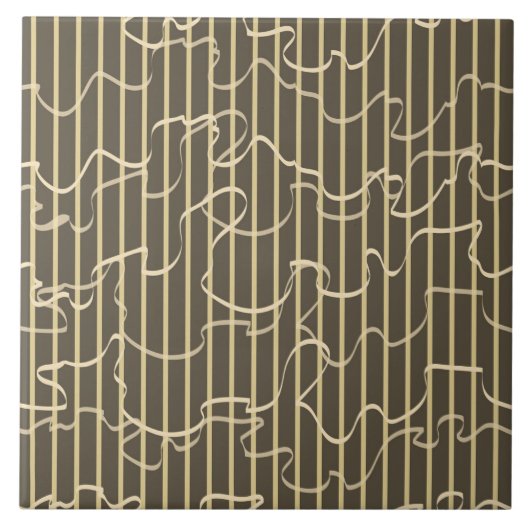 Wavy gestreepte pistache tegeltje (Voorkant)