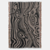 Wavy gestreepte zwart bruine gooi deken (Voorkant Verticaal)