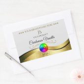 Wavy Gold Decor op lichtgrijs Logo-monogram Label (Envelop)
