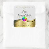 Wavy Gold Decor op lichtgrijs Logo-monogram Label (Tas)