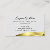 Wavy Gold Decor op lichtgrijs met Initialen Classy Visitekaartje (Achterkant)