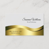 Wavy Gold Decor op lichtgrijze klassiekers en luxe Visitekaartje (Voorkant)