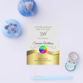 Wavy Gold Decor op lichtgrijze Logo Monogram Flyer (Enkel)