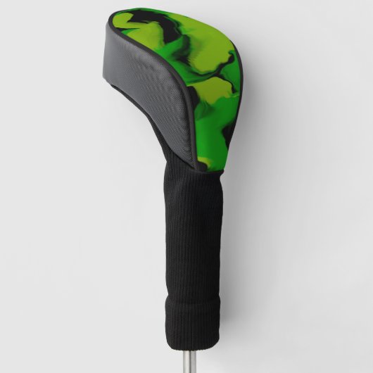Wavy Green en Black Golfheadcover (Schuin)