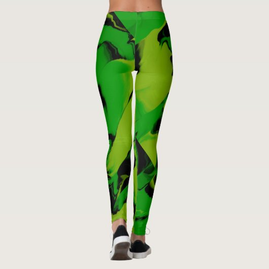 Wavy Green en Black Leggings (Achterkant)