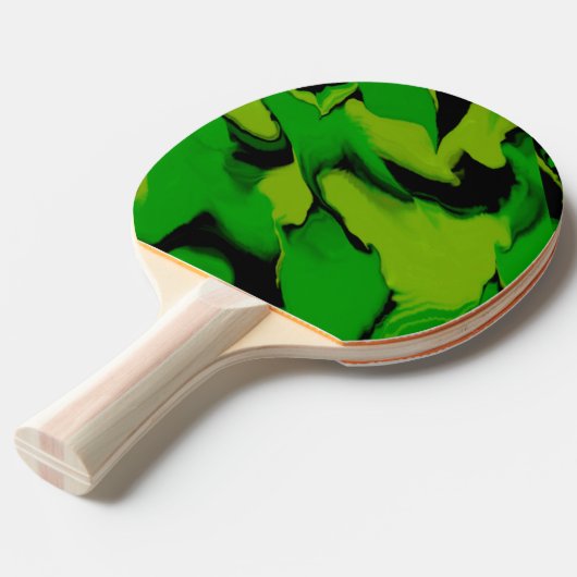 Wavy Green en Black Tafeltennisbatje (Voorkant Gekanteld)