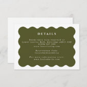  Wavy Green & White Wedding - Gegevens Informatiekaartje (Voorkant / Achterkant)