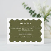 Wavy Green & White Wedding - Gegevens Informatiekaartje (Staand voorkant)