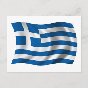 Wavy griece Flag Briefkaart