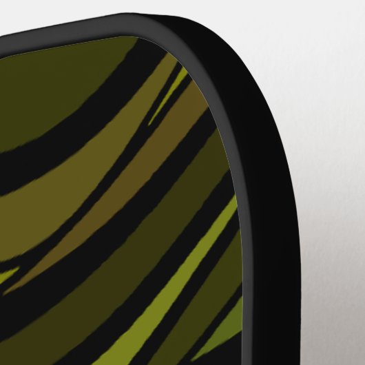 Wavy Groene Geometrische Grafische Monogram Koolst Pickleball Paddle (Links Detail)