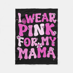 Wavy Groovy Ik Draag roze voor mijn mama borstkank Fleece Deken