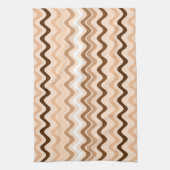 Wavy Groovy Stripes Beige en Brown Theedoek (Verticaal)