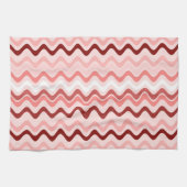 Wavy Groovy Stripes rood en roze Theedoek (Horizontaal)