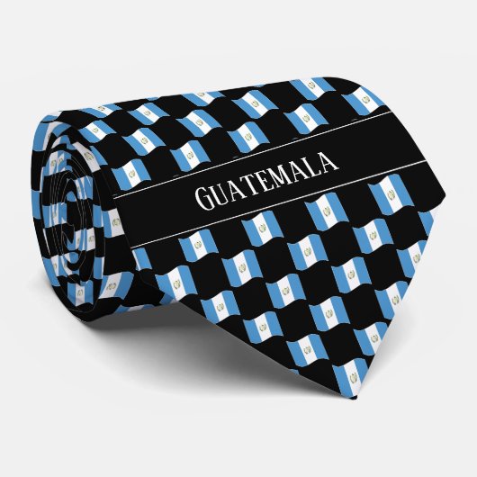 Wavy Guatemala Vlag Patroon Stropdas (Opgerold)