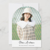 Wavy Hand Getrokken Boog Foto Boog Afstudeerfeest Kaart (Achterkant)