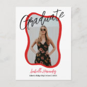 Wavy handgeschreven afstuderen Aankondiging Briefk (Voorkant)