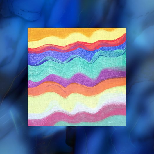 Wavy horizontale strepen, Abstract schilderij Canvas Afdruk