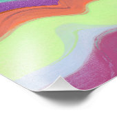 Wavy horizontale strepen, Abstract schilderij Foto Afdruk (Hoek)