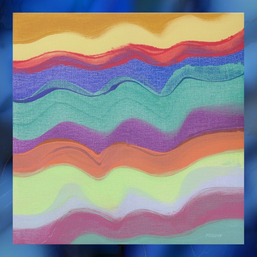 Wavy horizontale strepen, Abstract schilderij Foto Afdruk