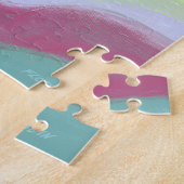 Wavy horizontale strepen, Abstract schilderij Legpuzzel (Zijkant)