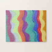 Wavy horizontale strepen, Abstract schilderij Legpuzzel (Horizontaal)