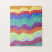Wavy horizontale strepen, Abstract schilderij Legpuzzel (Verticaal)