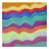 Wavy horizontale strepen, Abstract schilderij Perfect Poster (Voorkant)