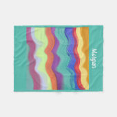 Wavy horizontale strepen, Abstracte kunst, scriptn Fleece Deken (Voorkant (Horizontaal))