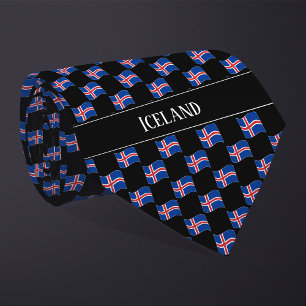 Wavy IJslandse vlag patroon Stropdas