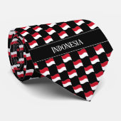 Wavy Indonesië Vlag Patroon Stropdas (Opgerold)