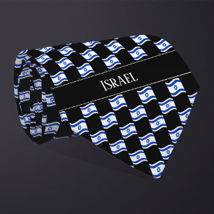 Wavy Israël Vlag patroon Stropdas