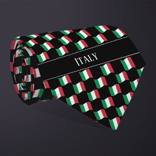 Wavy Italië Vlag Patroon Stropdas