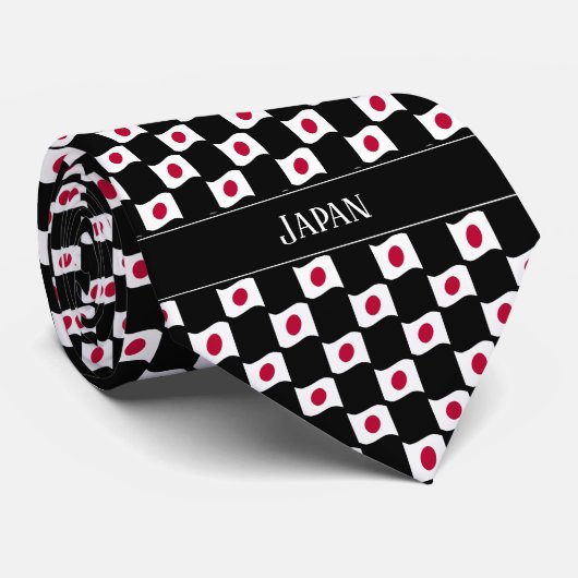 Wavy Japan Vlag patroon Stropdas (Opgerold)