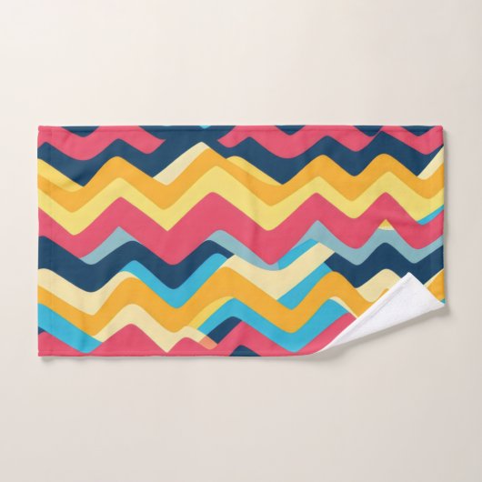 Wavy kleuren zigzag bad handdoek (Handdoek)
