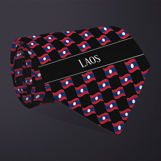 Wavy Laos-vlagpatroon Stropdas