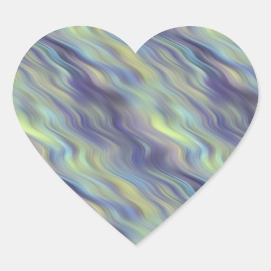 Wavy Lavender Texture Hart Sticker (Voorkant)