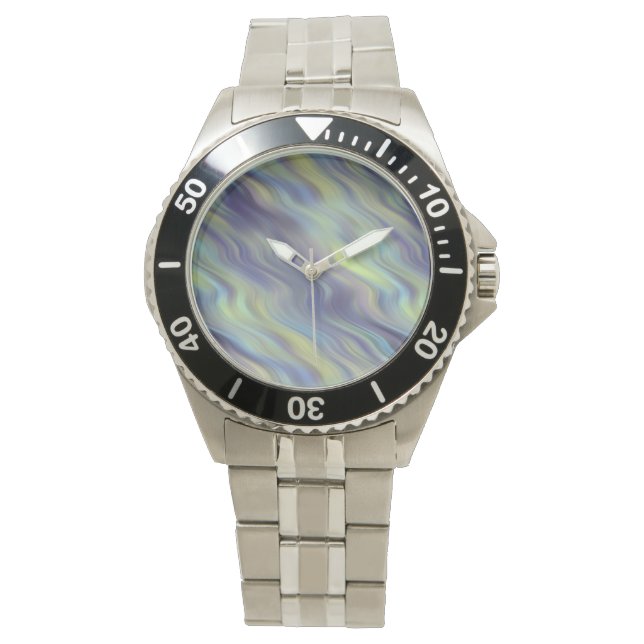 Wavy Lavender Texture Horloge (Voorkant)