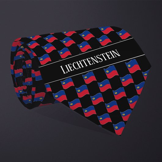 Wavy Liechtensteinse vlag patroon Stropdas