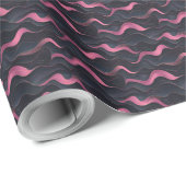 Wavy lijnen donkere achtergrond minimalistisch pat cadeaupapier (Rol Hoek)