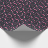 Wavy lijnen donkere achtergrond minimalistisch pat cadeaupapier (Hoek)