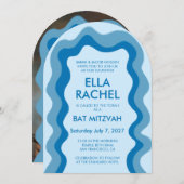 Wavy Lijst Arch Modern Custom Photo BarBat Mitzvah Kaart (Voorkant / Achterkant)