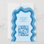 Wavy Lijst Arch Modern Custom QR Bar Bat Mitzvah Kaart (Achterkant)