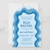 Wavy Lijst Arch Modern Custom QR Bar Bat Mitzvah Kaart (Voorkant)